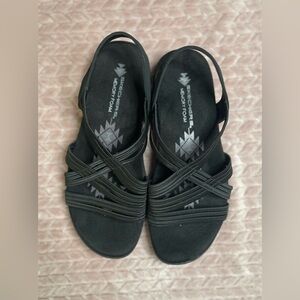 Skechers Women's Black Stretch Sandals NIB, 9 Wide